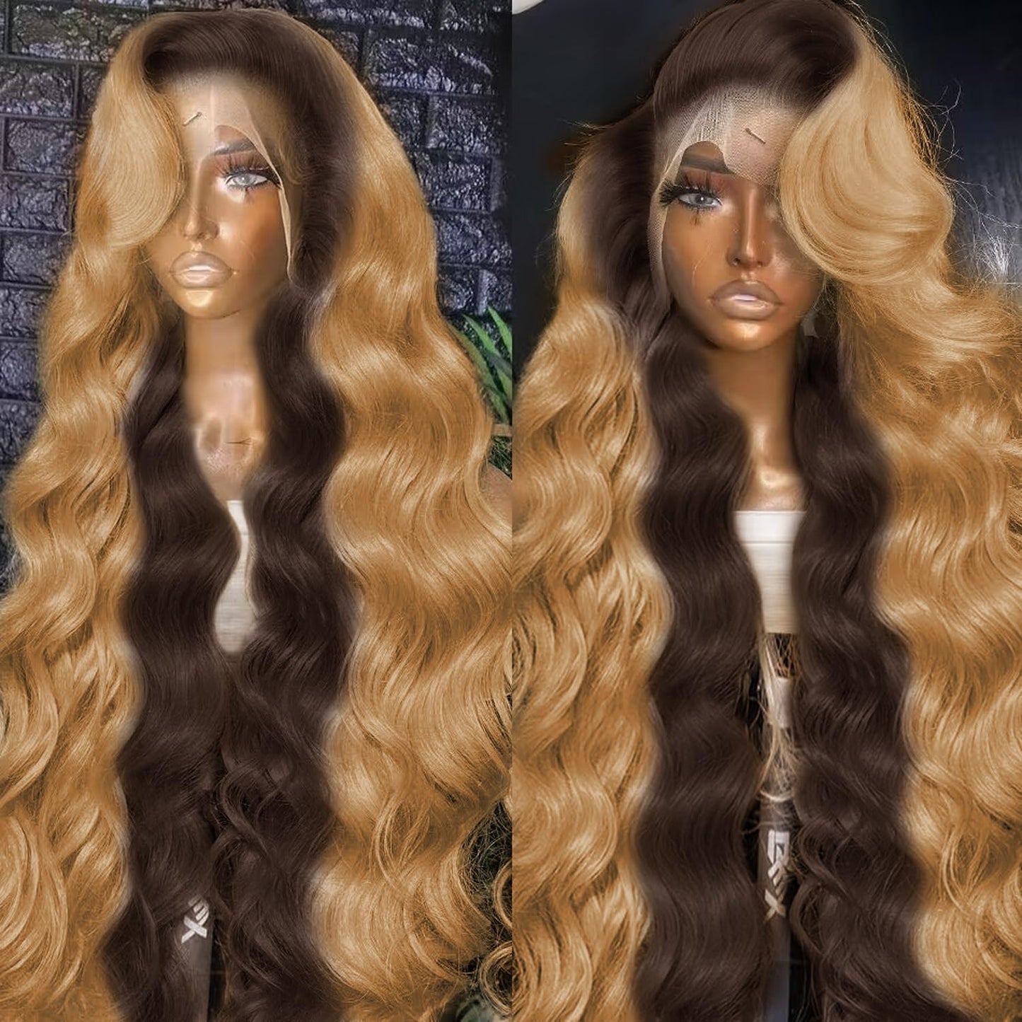 200 Density 13X6 Lace Front Wigs Human Hair Pre Plucked with Baby Hair 4/27 13X6 Honey Blonde Lace Front Wigs Human Hair HD Transparent Body Wave Human Hair Lace Front Wigs for Women 18 Inch